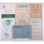 Six 1947 Rugby programmes including Australia v Cambridge University, Wales, Gloucestershire &