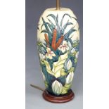 Moorcroft table lamp decorated in the Lamia pattern, H50cm