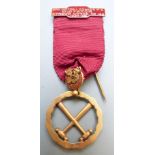 Loyal Order of Moose 9ct gold medal/jewel named to Victor Fawkes, Stroud Lodge 1934-35, weight 11.0g