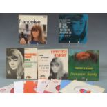 Twelve Francoise Hardy singles and EPs