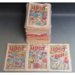 One-hundred-and-ten various comics including Hoot, Forces in Combat, Future Tense, Action Force,