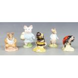 Ten Beswick/Royal Albert Beatrix Potter figures including Little Black Rabbit, Johnny with Bag,