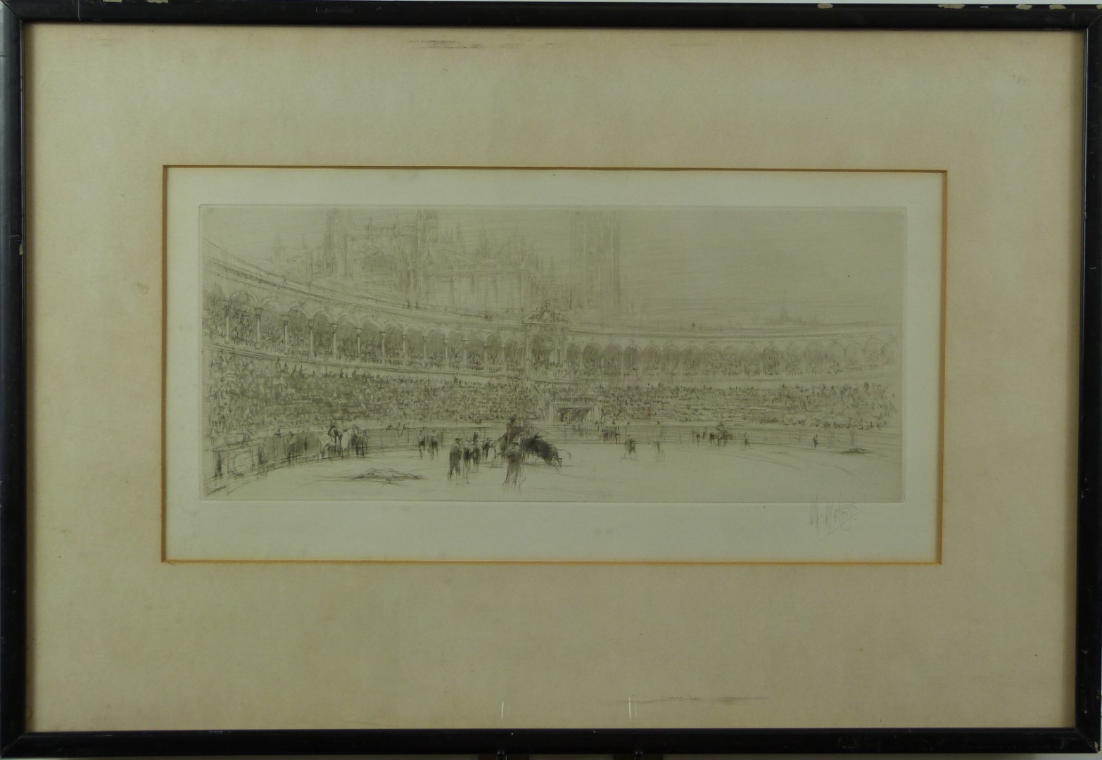 Three various pencil signed etchings comprising William Walcot bull fighting, Sir Frank Short An - Image 8 of 9