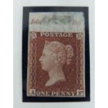 Great Britain 1d red imprimatur reserve plate 15, 1862 Die 2 Alph 2 with small crown. AF with top