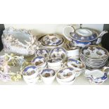 19thC porcelain tea and dinner ware decorated with pastoral scenes and two German figural dishes,
