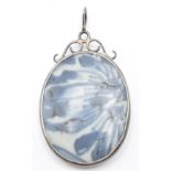 A silver pendant set with a section of Ming dynasty Chinese blue and white porcelain  COLLECTING
