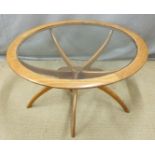 G Plan retro / mid century modern Astro Spider coffee table, D90 x H45cm