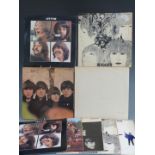 The Beatles - Nine albums including With, For Sale, Help, Revolver (2), Sgt. Pepper, all yellow/