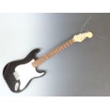 Fleetwood Strat style rhythm/ lead guitar black lacquered finish with ivory coloured finger board