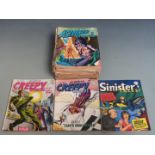 Twenty-three British comic books including Creepy Worlds 2, Astounding Stories 2, Secrets of the