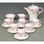 Shelley Art Deco tea set decorated with pink irises