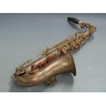 Brass alto saxophone stamped with no 85 to valve lever