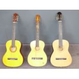 Three Chinese made acoustic folk guitars comprising Burswood, JC390F, Palma PL44 and a Kapok brand