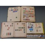 Stanley Gibbons Strand album and an album of loose pages and small stockbooks.  All world stamps,