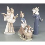 Six Lladro figures, tallest 26cm