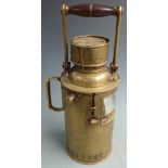 Bullpitt & Sons Ltd Brimingham 1918 brass ship's or similar hand lamp, height 42cm