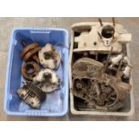 Two boxes of BSA C15/B40 engine parts