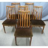 G Plan set of six retro/mid century modern upholstered chairs (2 + 4)