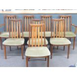 G Plan set of eight upholstered dining chairs, (2 + 6)