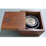 Mahogany cased gimbal ship's compass by Wilcox, Crittenden & Co, marked to side of case SS William I