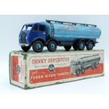 Dinky Supertoys diecast model Foden 14-Ton Tanker with dark blue cab, black chassis and pale blue