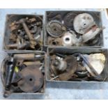 Motorbike parts including hubs and backplates, yokes etc