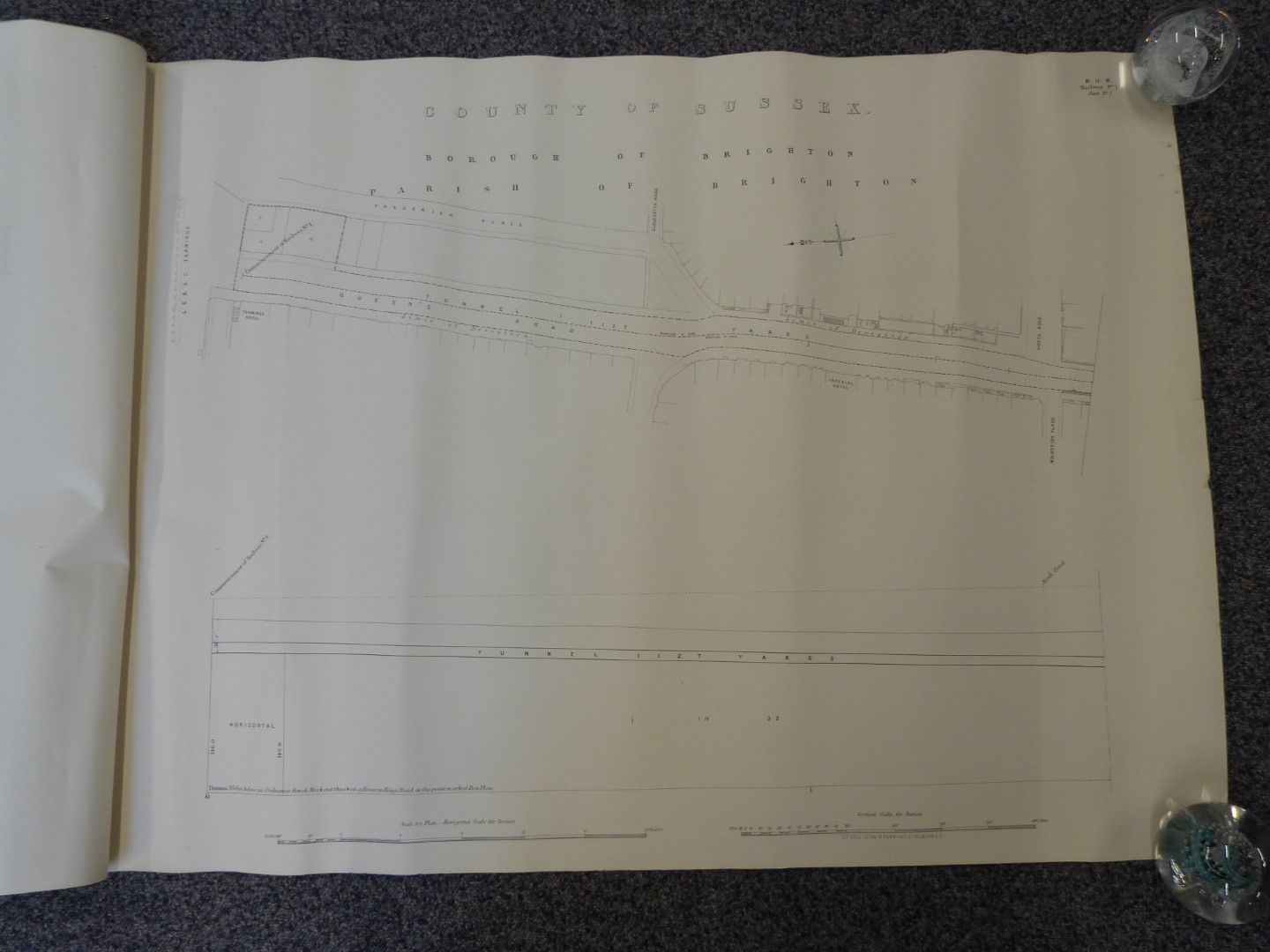 Two bound books of plans and sections relating to the Brighton Underground railway, dated 1898, by - Image 3 of 4