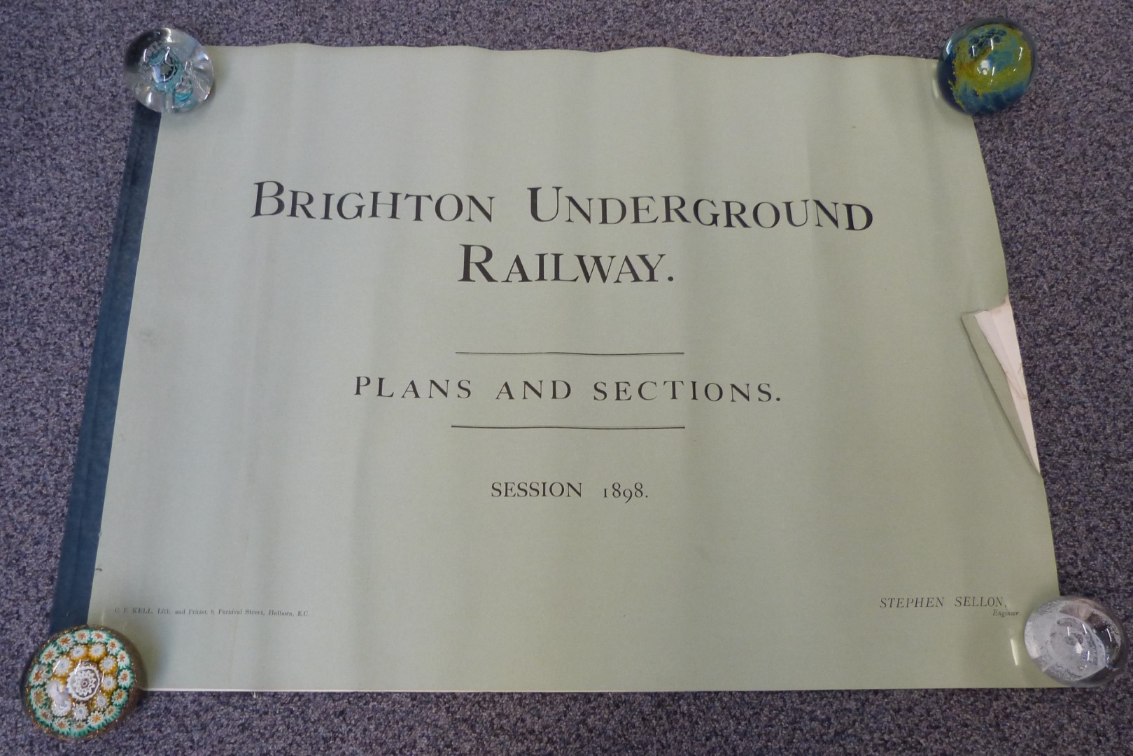 Two bound books of plans and sections relating to the Brighton Underground railway, dated 1898, by - Image 2 of 4