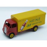 Dinky Supertoys diecast model Guy Warrior Van with red cab and chassis, yellow body and hubs and '