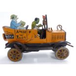 Louis Marx & Co clockwork tinplate Amos 'N' Andy Fresh Air Taxi Cab with lithographed body,