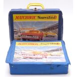 A collection of Matchbox Superfast diecast model vehicles in two Collector's Carrying Cases.