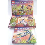 Three Lego Mars Mission construction sets Hypersonic Operations Aircraft 7644, Ultra-Drill Walker