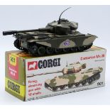 Corgi Toys diecast modek Centurion Tank Mk.III tank with camouflage paint, Union Jack decals and