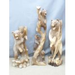 Three finely carved bear figures, tallest 105cm