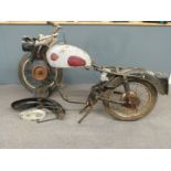 1962 Panther Villiers 350cc twin cylinder two stroke motorbike, registration number 308EWA. Rear