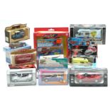 Eighteen New Ray, Dickie, Lledo and similar diecast model vehicles including Disney Pixar Cars,