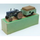 Britains Farm Issue clockwork diecast model set with Fordson Major tractor and trailer, in part