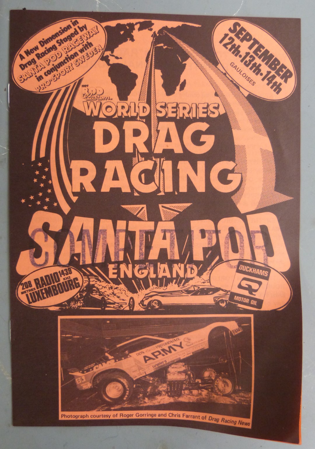 Mainly 1970's drag racing ephemera including Santa Pod Raceway certificates of speed, programmes, - Image 3 of 3