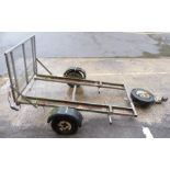 Single axle Walker Engineering Kliponoff twin motorbike trailer with spare wheel