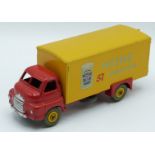 Dinky Supertoys diecast model Big Bedford Lorry with red cab and chassis, yellow body and hubs