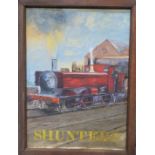 Shunters pub sign from the now closed pub in Russell Street, Stroud, Gloucestershire, 122 x 91cm