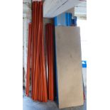 A collection of heavy duty industrial / workshop metal shelving / racking