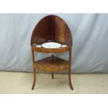 Victorian mahogany corner washstand, W67 x H81cm