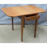 A 19th/20thC inlaid mahogany two drawer Pembroke table W75 x D108 x H76cm