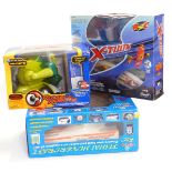 Three radio control vehicles DRW Fuhai Hovercraft, Silverlit X-Twin and Trendmasters Rumble