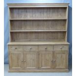 A four drawer pine dresser, W180 x D52 x H202cm