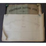 Bound book of plans and sections of the Southern Motor Road from London to Brighton dated 1929, 68 x