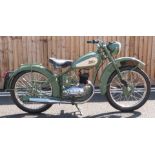 Circa 1950 BSA Bantam D1 125cc rigid motorbike, recent restoration as evidenced by comprehensive