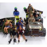 A collection of Action Man figures, vehicles and accessories.