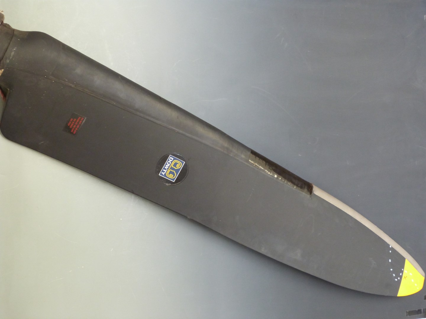 Single propeller blade dated 1993 to base, with Dowty label to blade, length 170cm, by repute ex